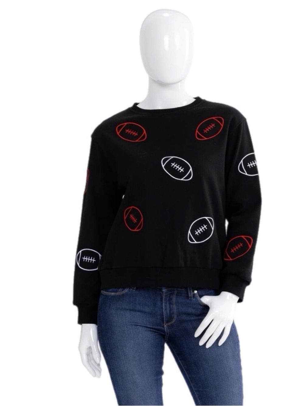 MAINSTRIP black embroidered football sweatshirt S M L